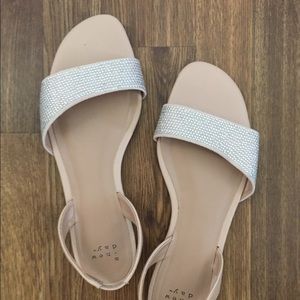 Rhinestone Nude Strap Sandals